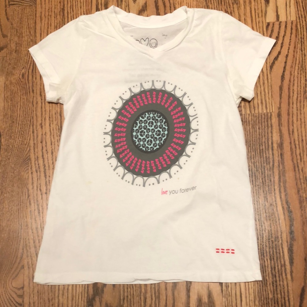 Peace love world girl’s large white color t-shirt